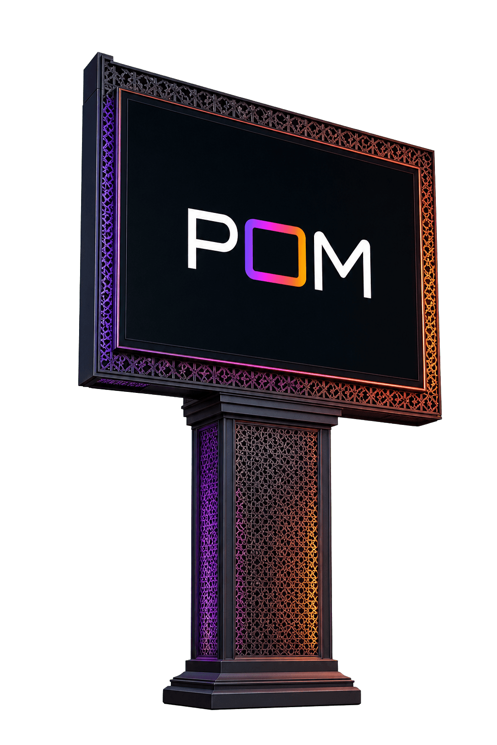 POM's signature ornamental outdoor billboard